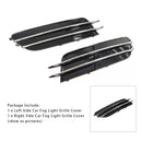 1 Pair Front Bumper Fog Light Grill Cover Bezel For Audi A6 C7 2012-2015-4