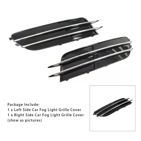 1 Pair Front Bumper Fog Light Grill Cover Bezel For Audi A6 C7 2012-2015
