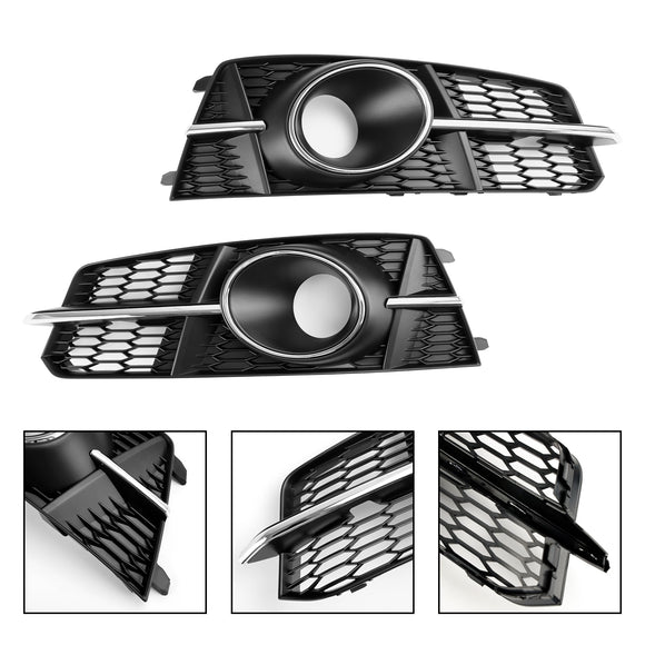 2015-2018 Audi A6 Sline / S6 C7 Fog Light Grille Front Bumper Lower Black Chrome Grill Cover 4G0807681AG 4G0807682AG