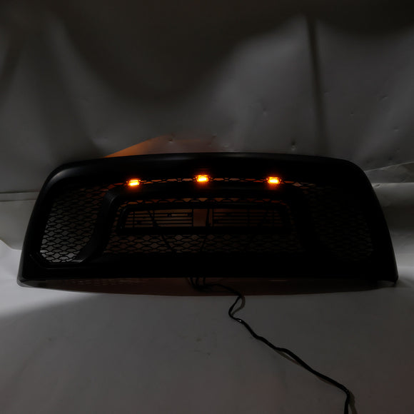 2010-2018 Dodge Ram 2500 3500 Rebel Style Grill Front Bumper Black Replacement Grille W/ LED