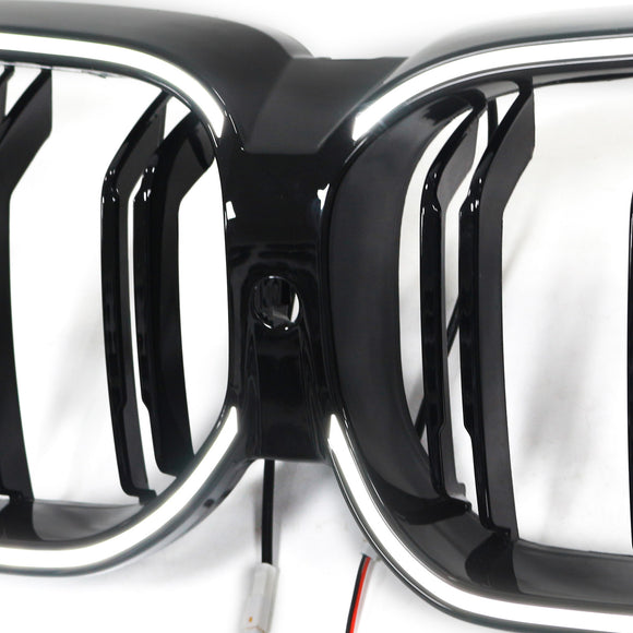 Niergrill met dubbele lamellen, zwart vooraan, geschikt voor BMW 6-serie G32 2020-2025