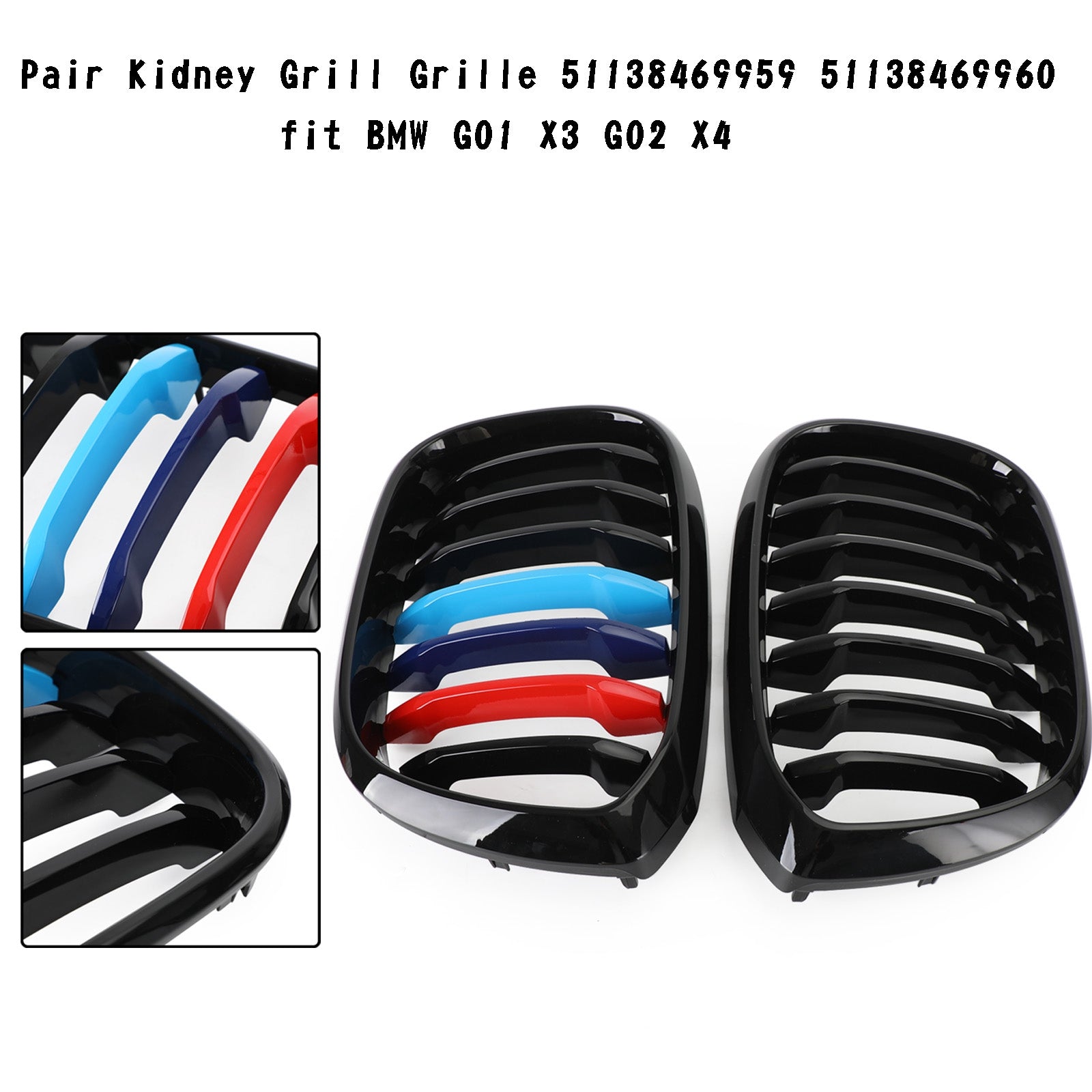 Parrilla de riñón M-Color para BMW G01 X3 G02 X4 2018-2021