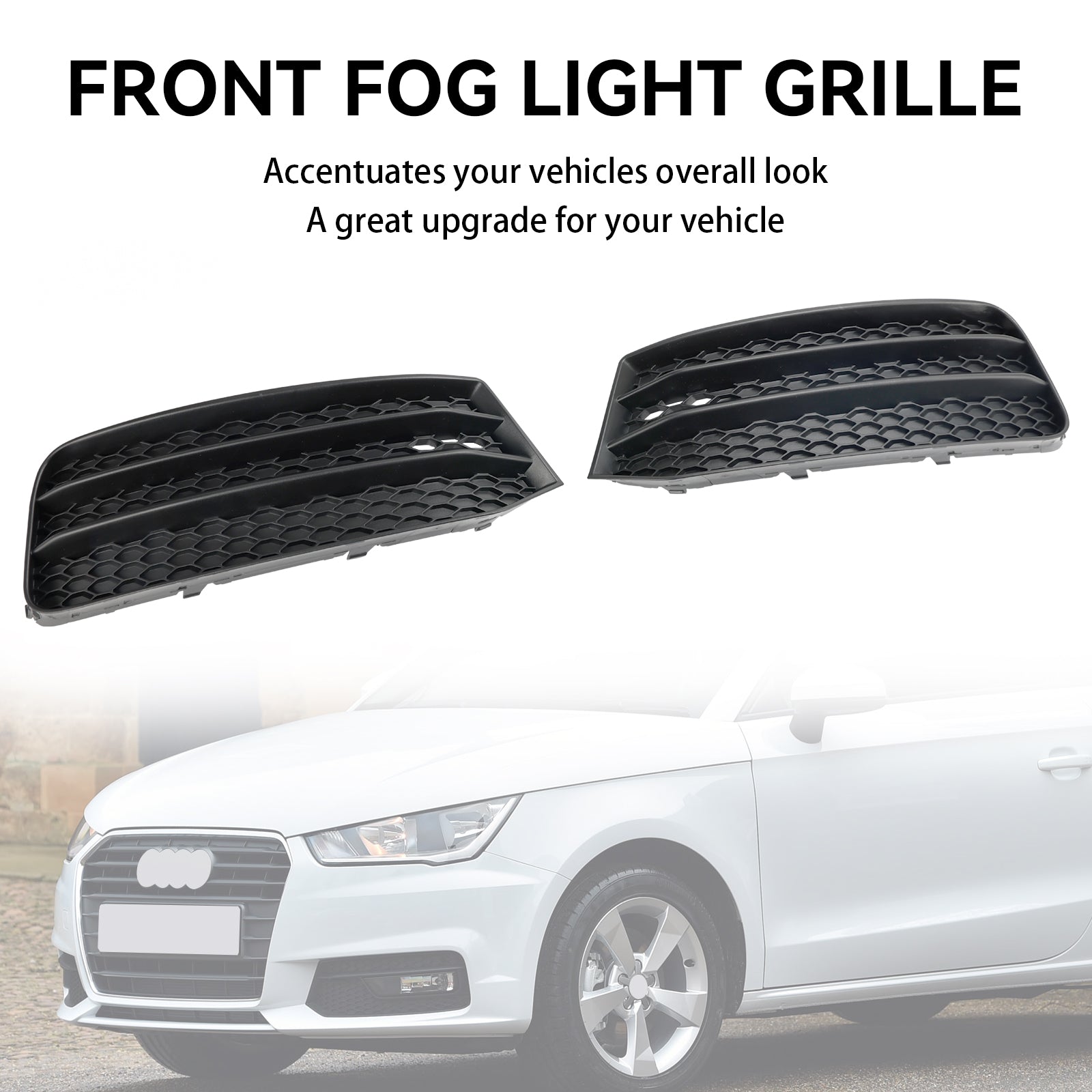 Audi A1 8X 2015-2018 2PCS Grille Front Bumper Fog Light Cover Grill 8XA807681B 8XA807682B