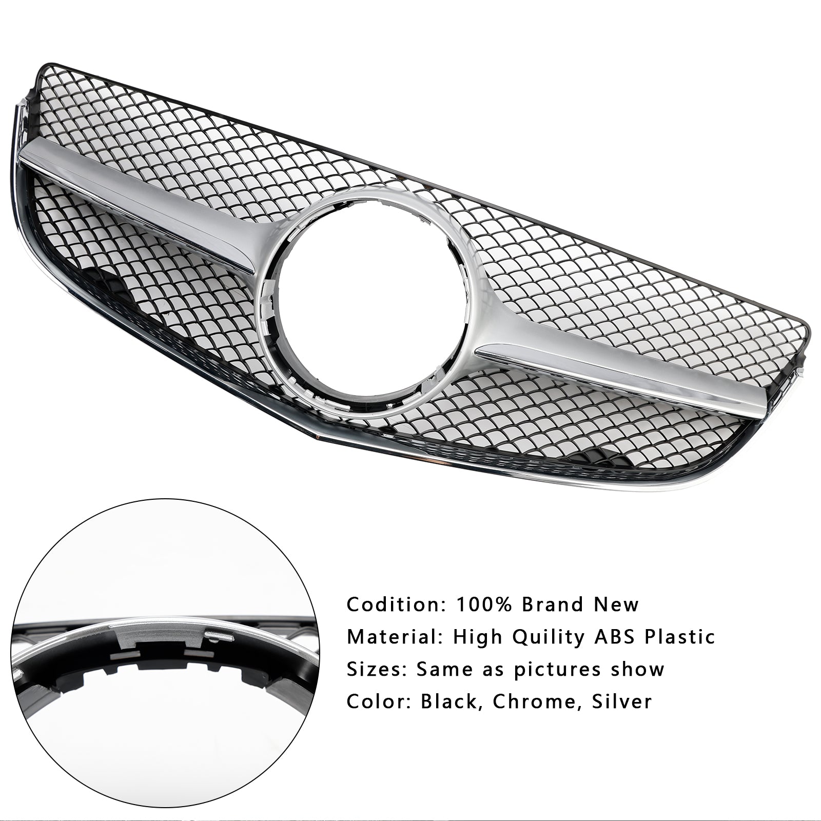 Grille de remplacement pour pare-chocs avant Mercedes Benz Classe E W207 / C207 Coupé E200 E300 E400 E43 2014-2017