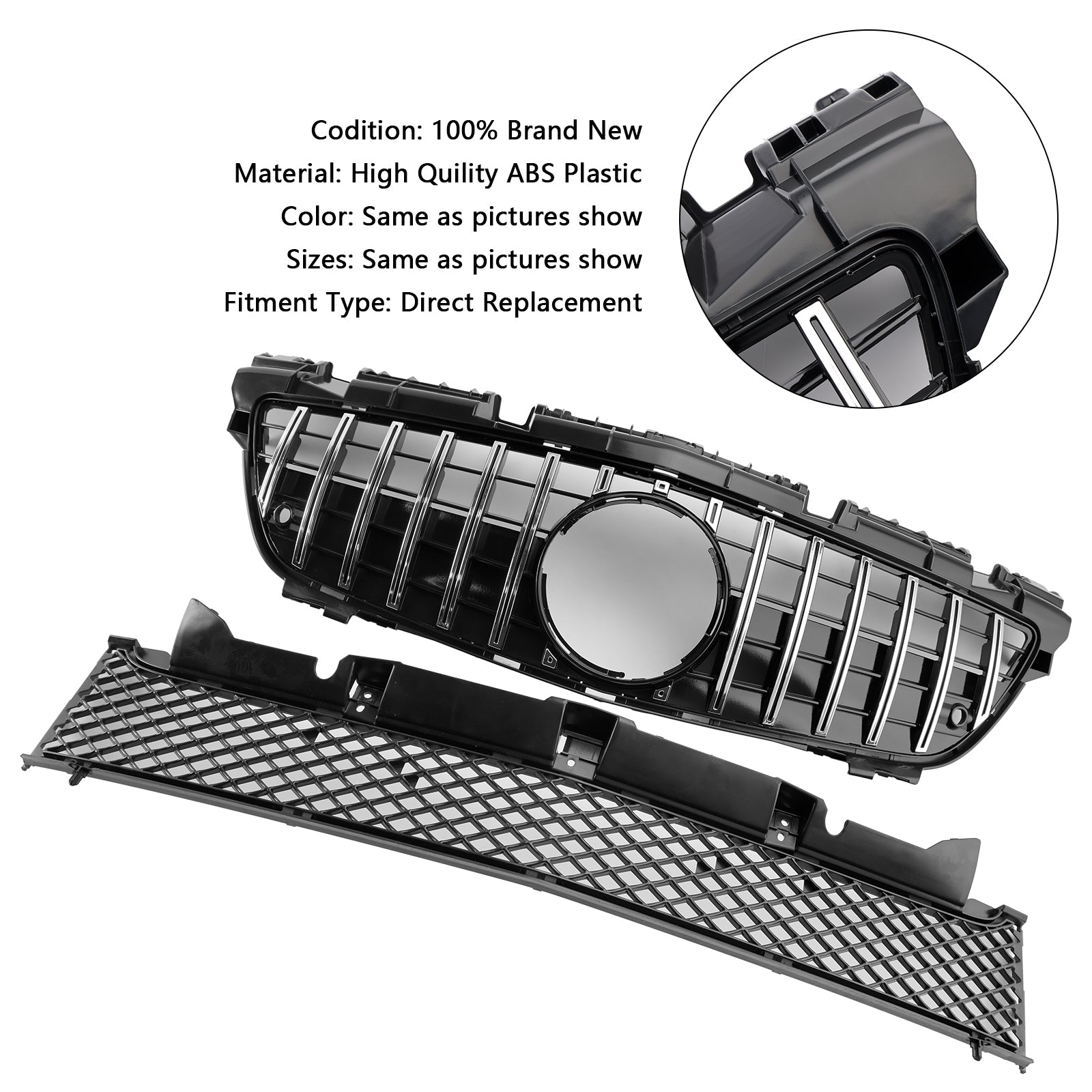 Calandre inférieure supérieure avant chromée pour Mercedes Classe SLK R172 SLK55 2011-2016