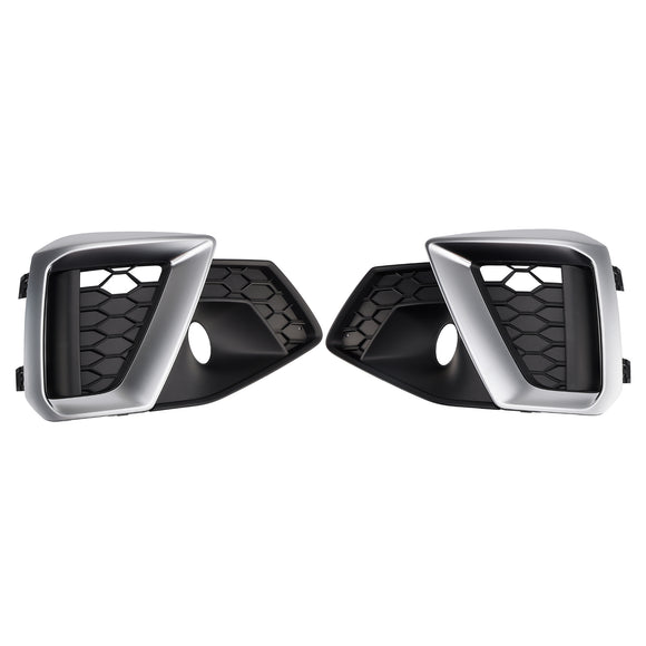 Audi A4 B9.5 S-Line/S4 2020-2024 Zilveren afwerking Honingraat Mistlamp Grille Voorbumper Onder Mist Grille Cover 5056617301387 8W0807681BEN