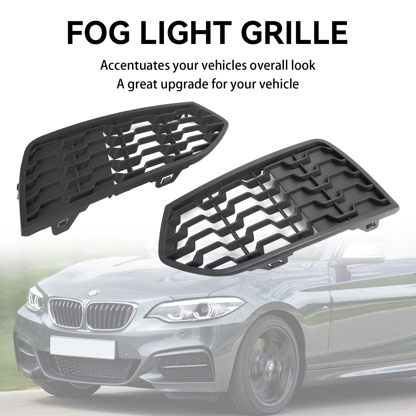 BMW 10/2012-04/2017 Série 2 F22 M Sport Pare-chocs 51118056797 51118056798 2 pièces Pare-chocs avant M Grilles antibrouillard Grill