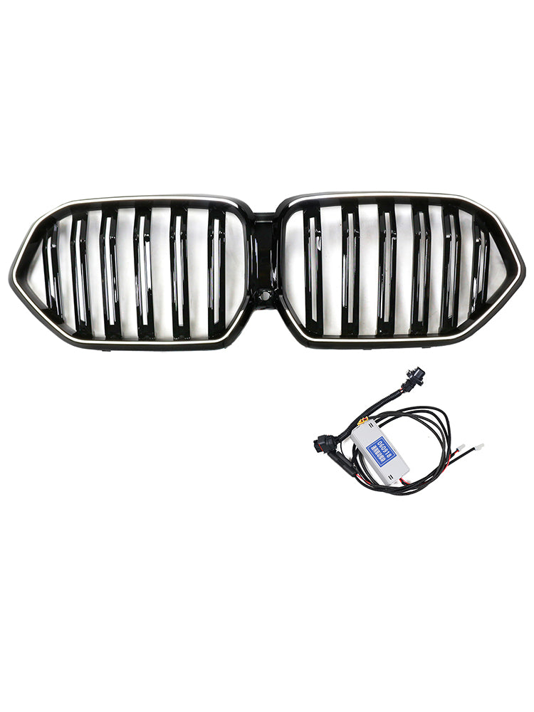 Grille de pare-chocs avant à double lamelles pour BMW X6 G06 M60i 2023-2025 avec trou pour caméra