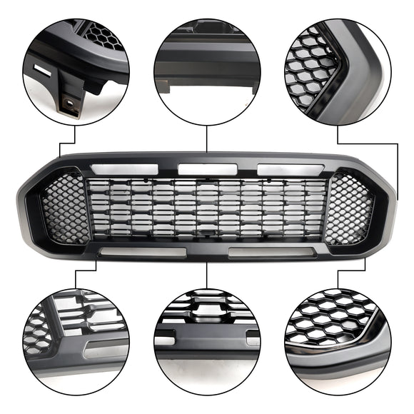Ford Ranger 2019-2023 Grille de pare-chocs avant Raptor/Nid d'abeille/Grille noire de style maille