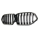Grade preta do para-choque dianteiro para BMW X6 G06 M50i 2020-2022 com furo para câmera-15