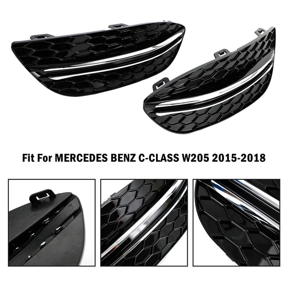 Mercedes-Benz Classe C 2015-2018 W205 Base Sedan 2058850723 Tampa do Farol de Neblina Dianteiro em Formato de Colmeia