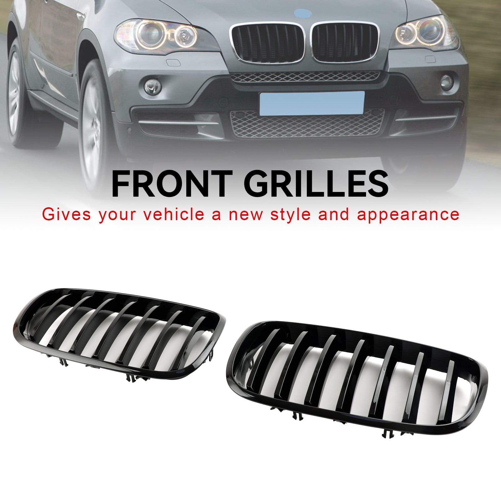 BMW 2007-2013 X5 E70 51137157687 51137305589 Grille de calandre de pare-chocs avant noir brillant