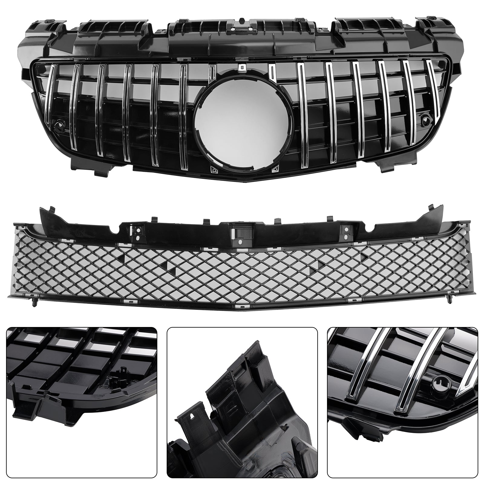 Calandre inférieure supérieure avant chromée pour Mercedes Classe SLK R172 SLK55 2011-2016