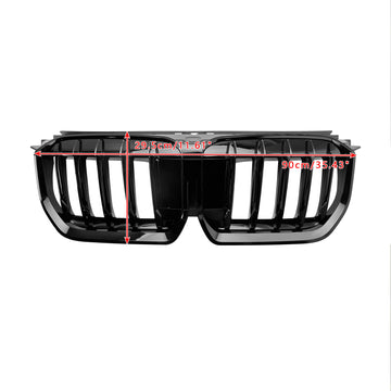 2023-2024 BMW X1 U11 U12 xDrive23i/sDrive18i/xDrive25e/xDrive30 Amortecedor dianteiro Rim Grill Grelha preta brilhante - 0