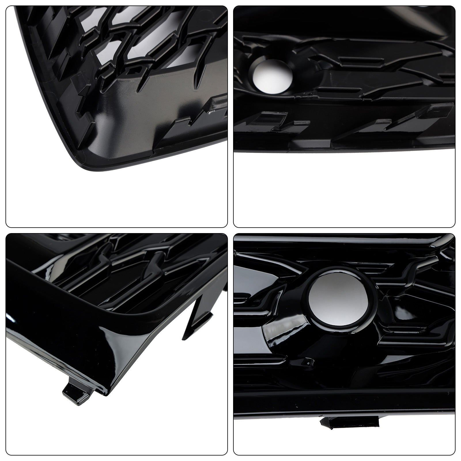Parrilla delantera tipo panal estilo RS para Audi Q5 Sline 2021-2025 & Cubierta de luz antiniebla