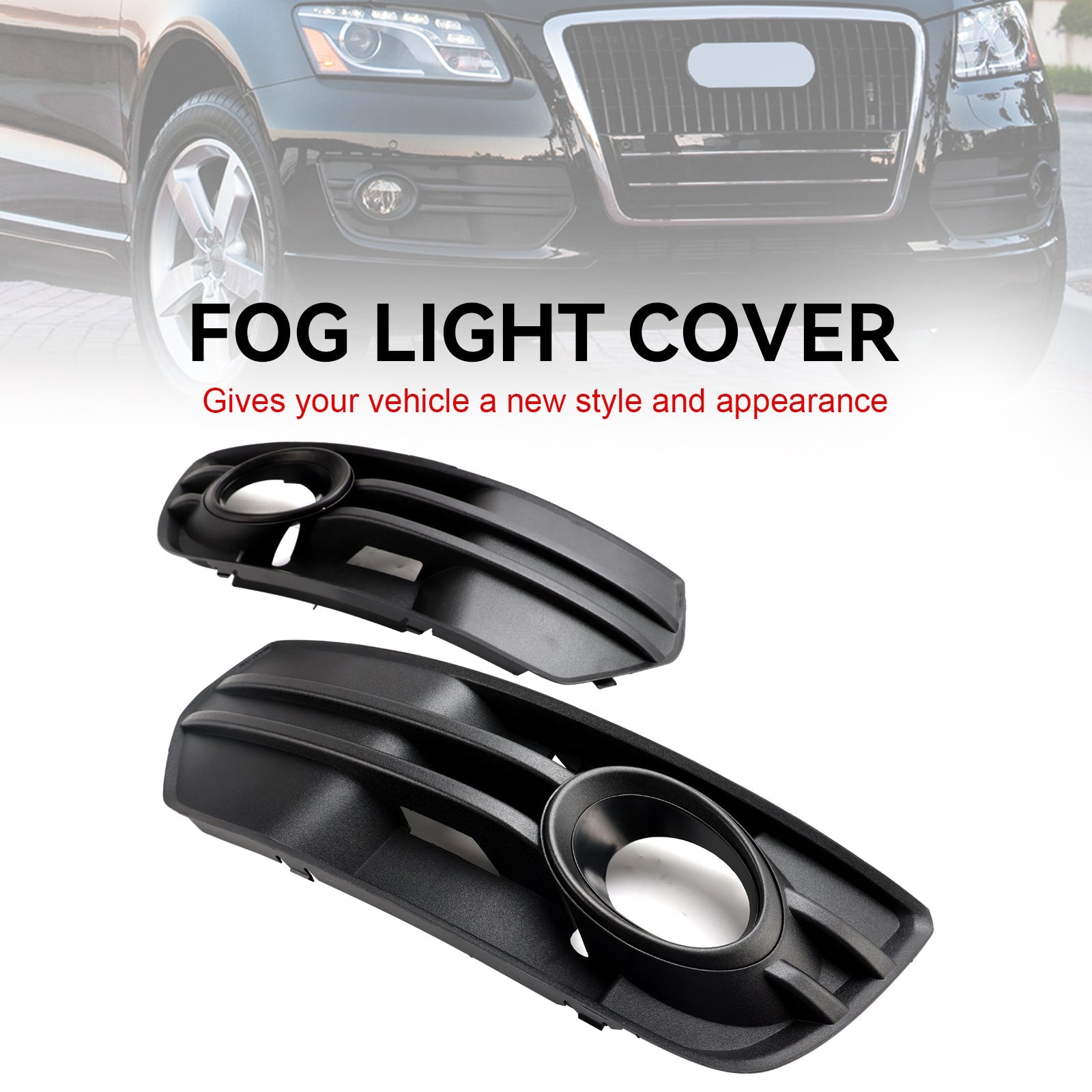 Audi 2009-2012 Q5 Standard Front Bumper 2PCS Front Bumper Grill Fog Light Lamp Covers Trim