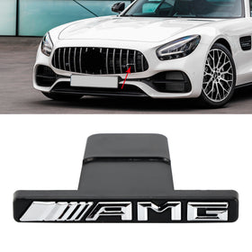 AMG Front Vertical Strip General Grill Emblem For Mercedes-Benz Grille Chrome / Red / Black AMG Decal Badge