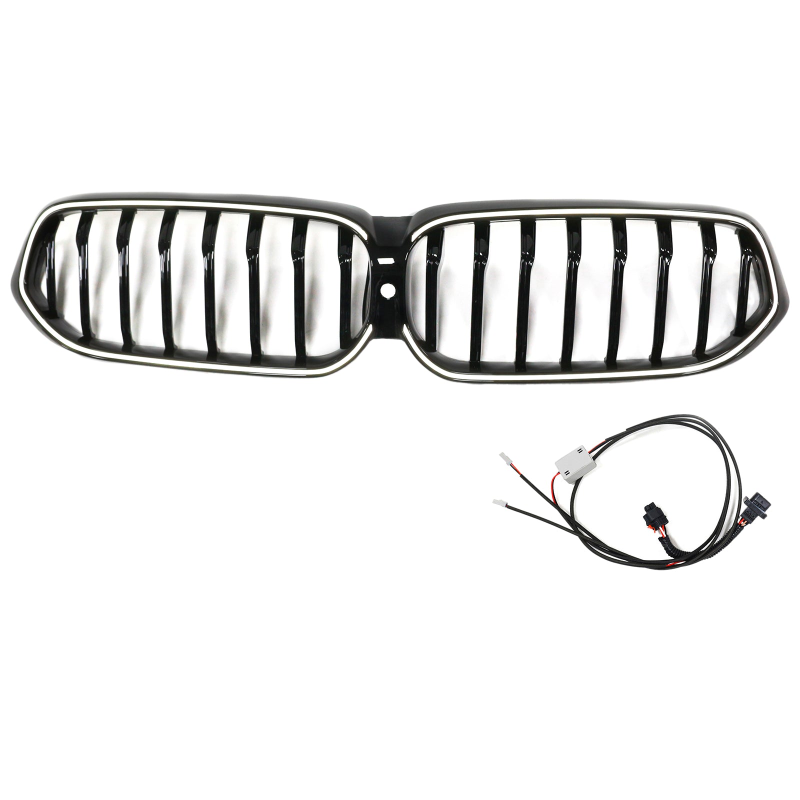 Rejilla delantera tipo riñón en color negro brillante compatible con BMW Serie 6 G32 2020-2025