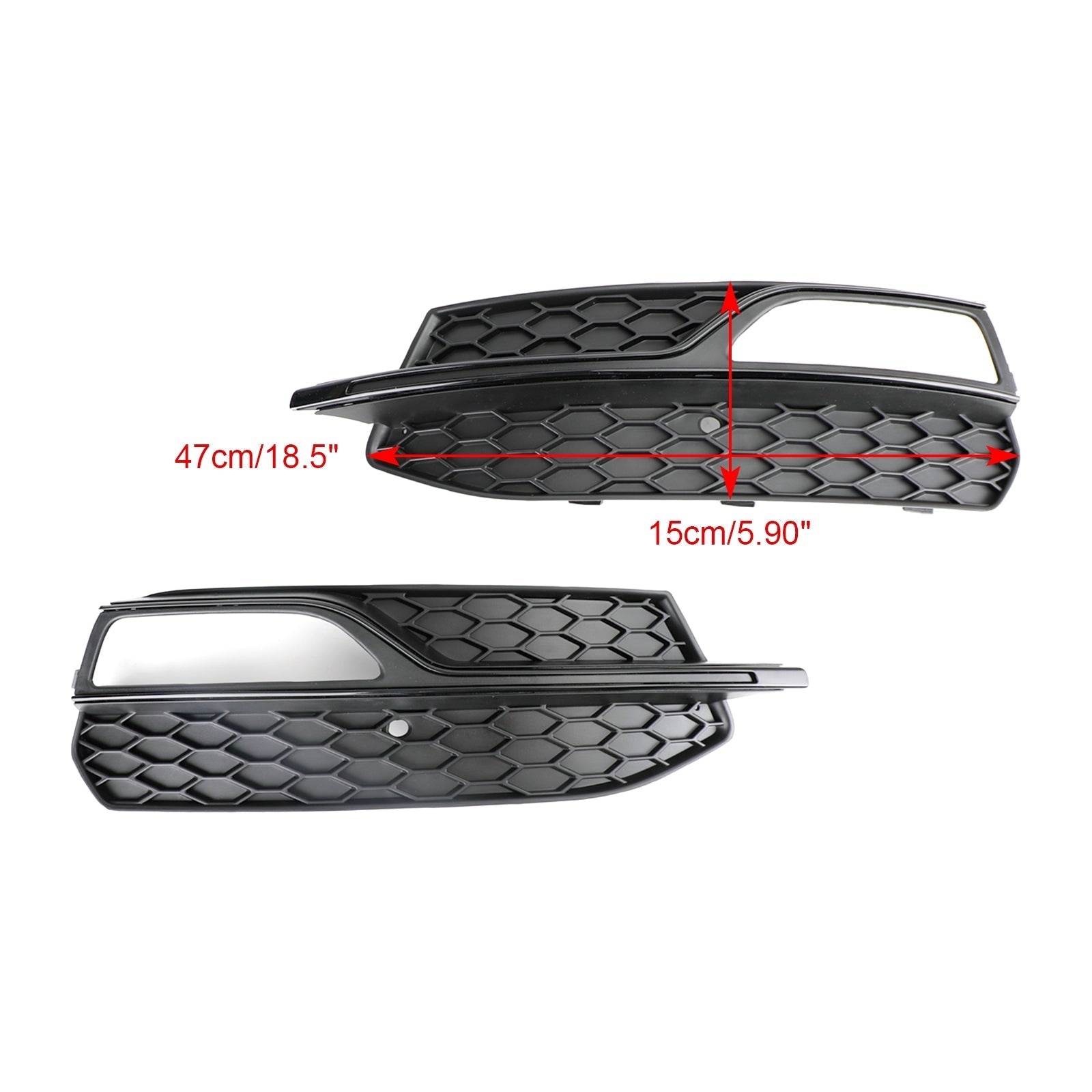 Grille de protection de phare antibrouillard inférieure de pare-chocs de remplacement de grille en nid d'abeille pour Audi A3 S-Line / S3 2013-2016 8V3807681G 8V3807682G - 0