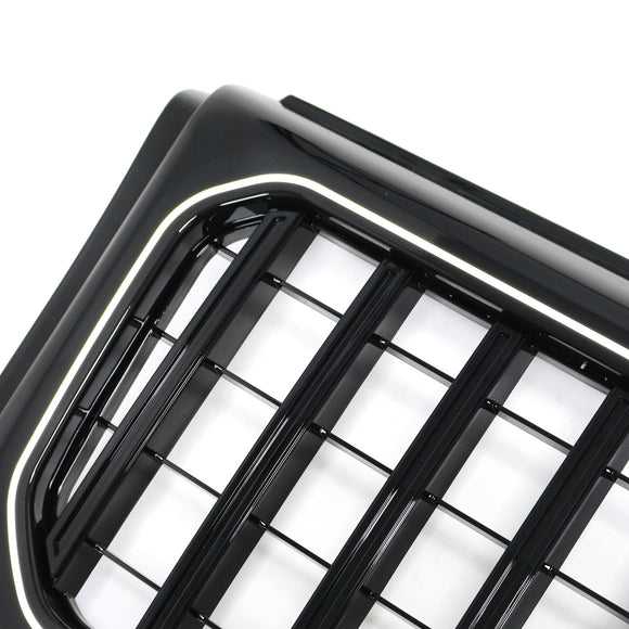 1990–2018 Mercedes Benz G-Klasse W463 Glänzend Schwarz Front Grill Front Stoßstange Ersatz Kühler Schwarz Grill W/LED Licht