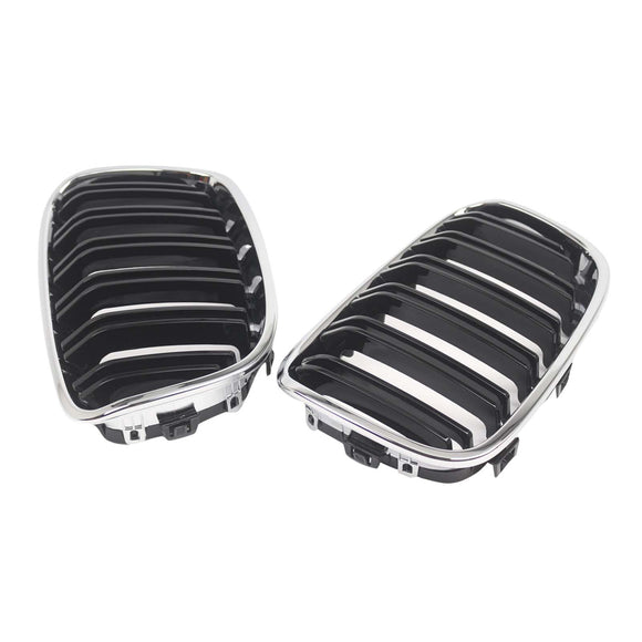 2PCS Front Bumper Kidney Grille Grill Fit BMW 1 Series F20 F21 2012-2014