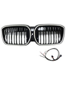 Double Slat Black Front Kidney Grill Grille Fit BMW IX3 G08 LCI 2022-2024-13
