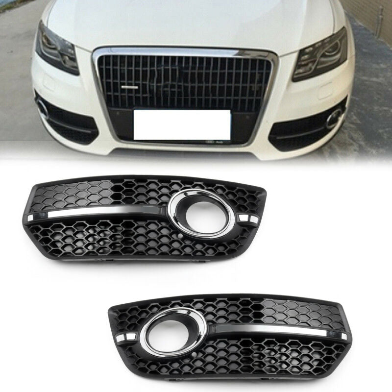 Audi 2009-2012 Q5 Standard Version Front Bumper Grill Fog Light Lamp Covers Trim