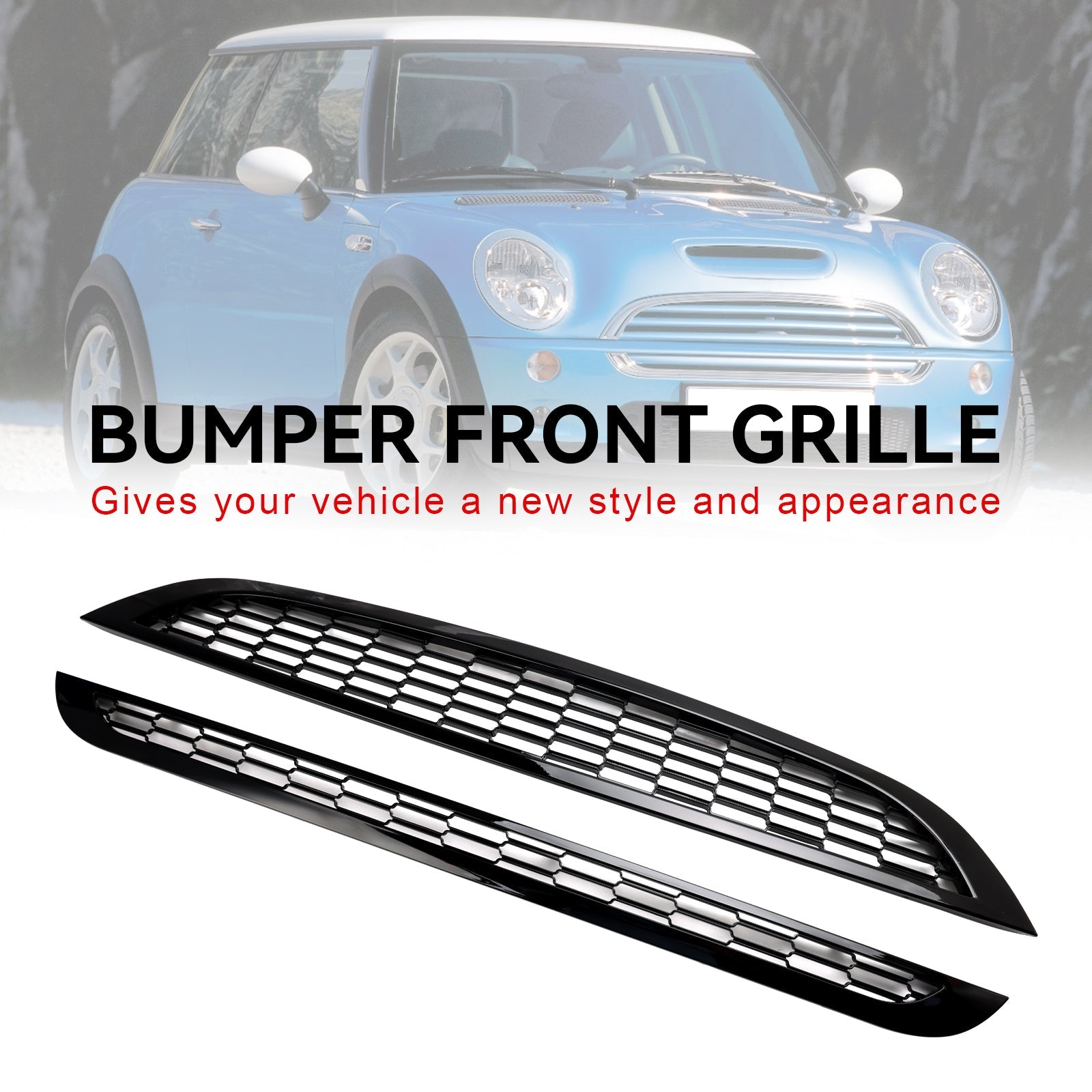 Mini 2002-2006 R50 Cooper 2PCS Honeycomb Mesh Front Grill Grille