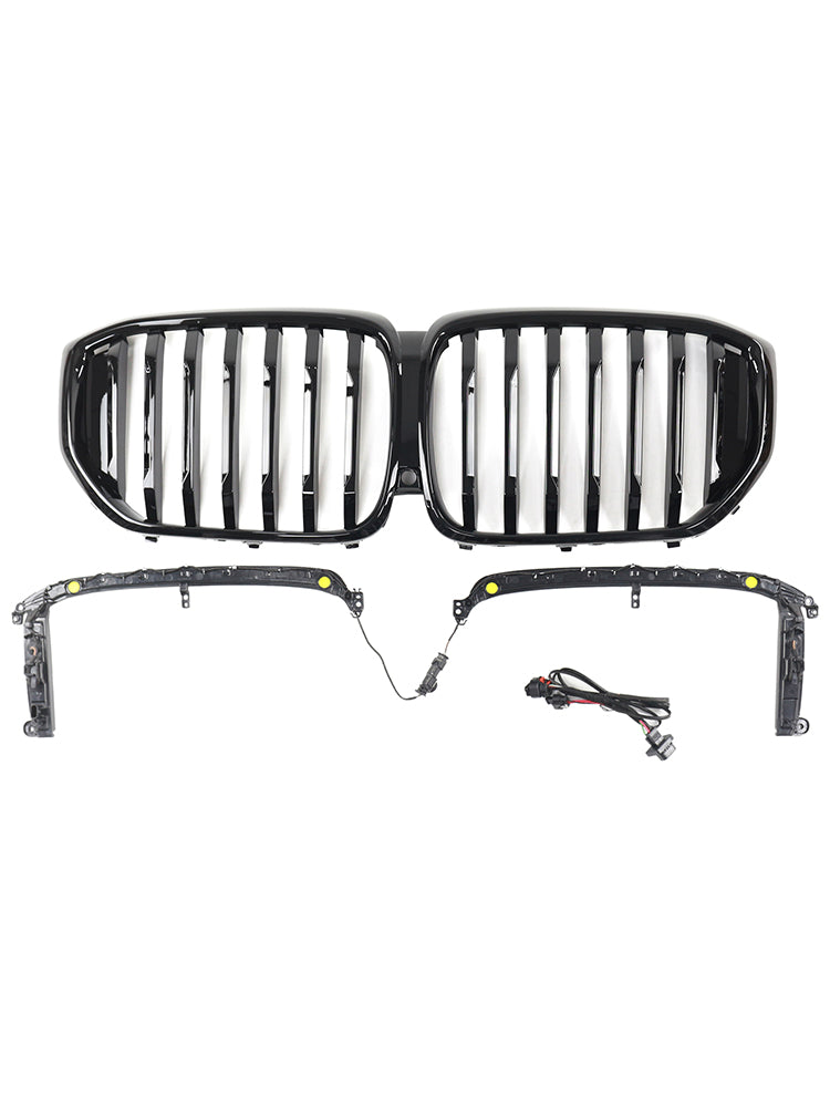 Gloss Black Front Kidney Grille Grill Fit BMW X5 G05 2019-2022 M-Performance