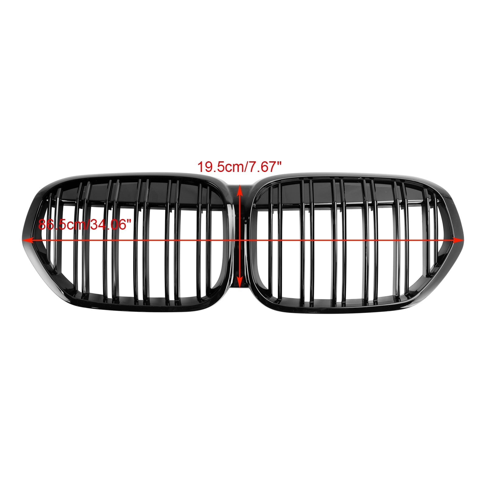 2019-2021 BMW X1 F48 F49 sDrive18i/xDrive20i/xDrive25i/sDrive20d Front Kidney Grille Dual Slat Gloss Black Grill