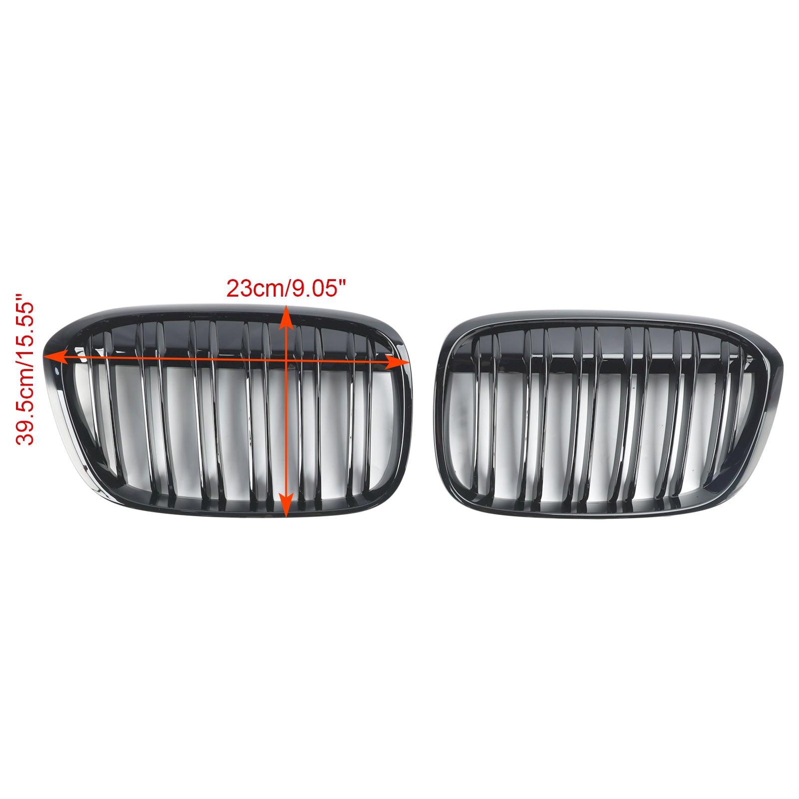 2016-2018 BMW X1 F48 F49 sDrive18i/xDrive20i/xDrive25i/sDrive18d 2PCS Front Kidney Grill Gloss Black Grille