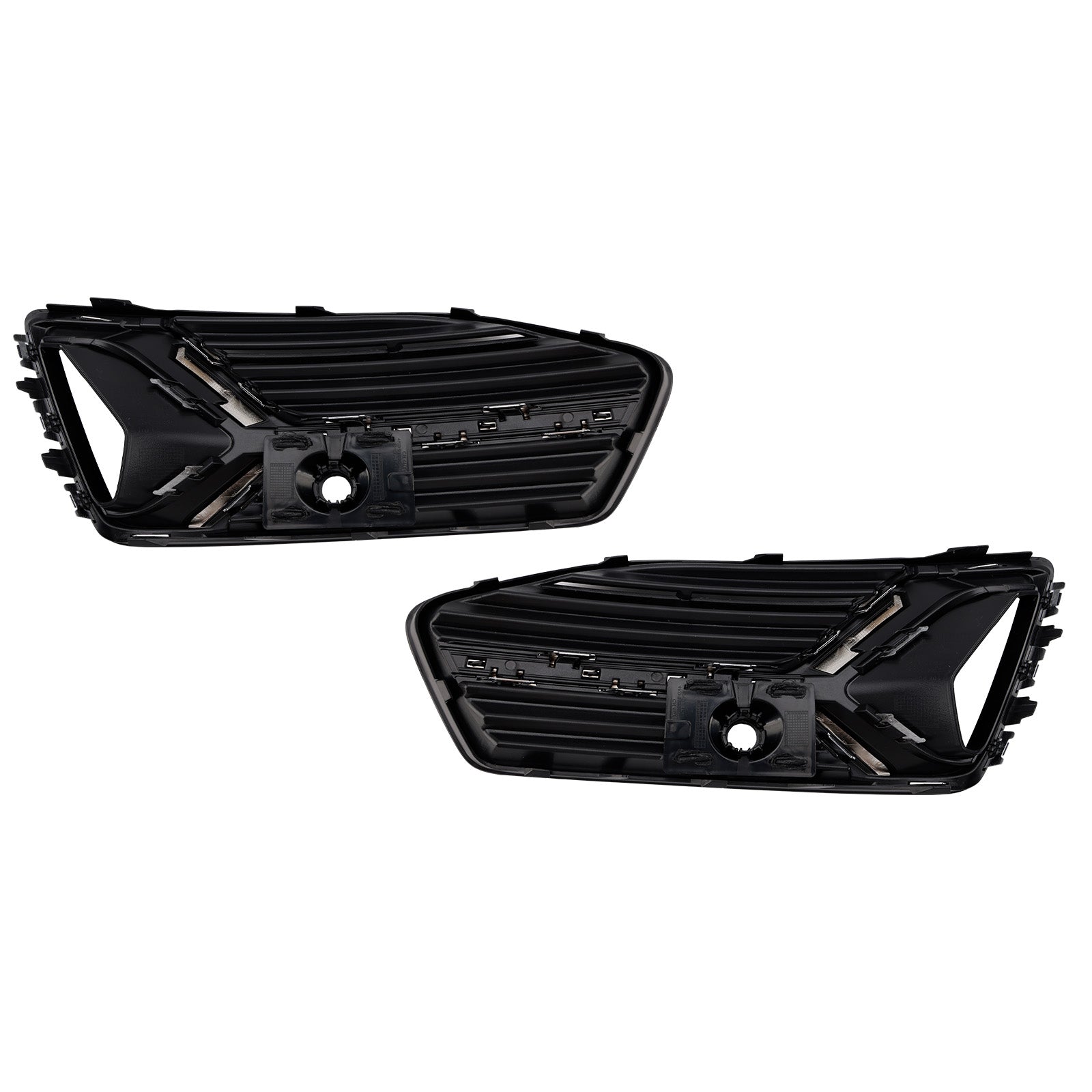 2PCS Front Bumper Fog Light Cover Grille Grill Fit Audi A6 C8 2018-2024 Standard