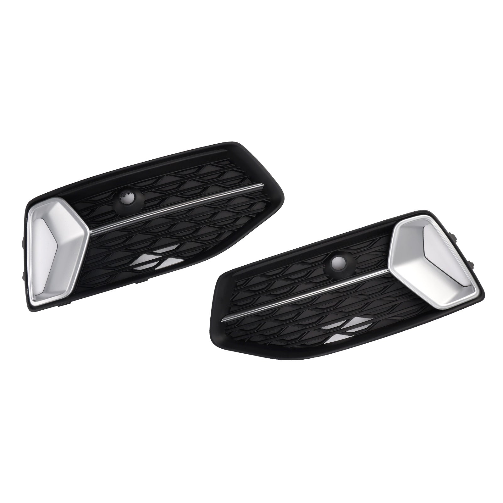 Audi A6 C8 2018-2024 2 piezas rejilla de parachoques delantero luz antiniebla cubierta cromada negra