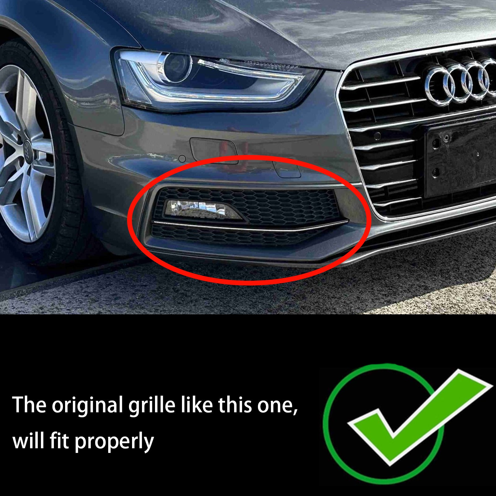 2013–2015 Audi A4 S-line S4 Stoßstange Nebelscheinwerfer Lampenabdeckung Grill 8K0807682M 8K0807681L Generisch - 0