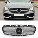 Mercedes Benz Clase CLA W117 Parrilla delantera cromada estilo diamante C117 2013-2019 con emblema de estrella-1