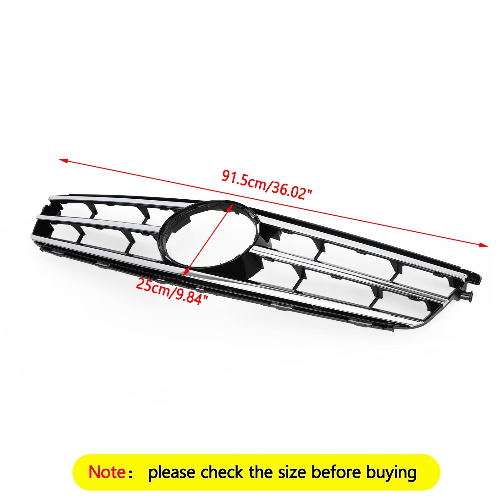 Grille de pare-chocs avant noire/chromée pour Mercedes Benz Classe C W204 C250/C300/C350 2008-2014