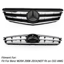 Mercedes Benz Classe C 2008-2014 W204 Grille de pare-chocs avant noire/chromée avec étoile LED pour C250/C300/C350-30