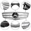 Mercedes Benz Classe C 2008-2014 W204 Grille de pare-chocs avant noire/chromée avec étoile LED pour C250/C300/C350-38