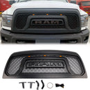 2010-2018 Dodge Ram 2500 3500 Rebel Style Grill Front Bumper Black Replacement Grille W/ LED-1