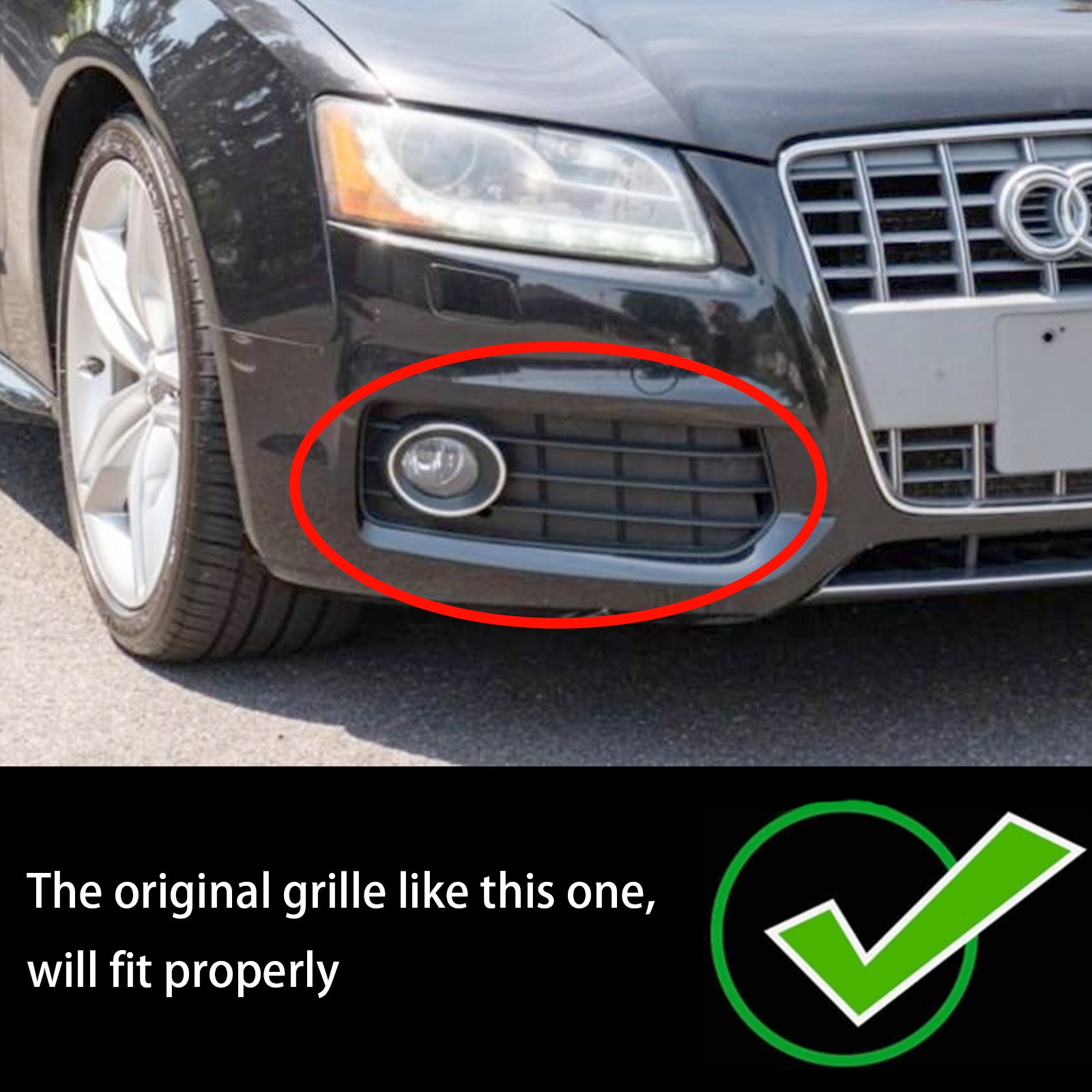 Audi 2008-2012 A5 S-Line S5 B8 RS5 2PCSFog Light Grill Grille Black TrimAuto & Motorrad: Teile, Auto-Ersatz- & -Reparaturteile, Karosserieteile! - 0