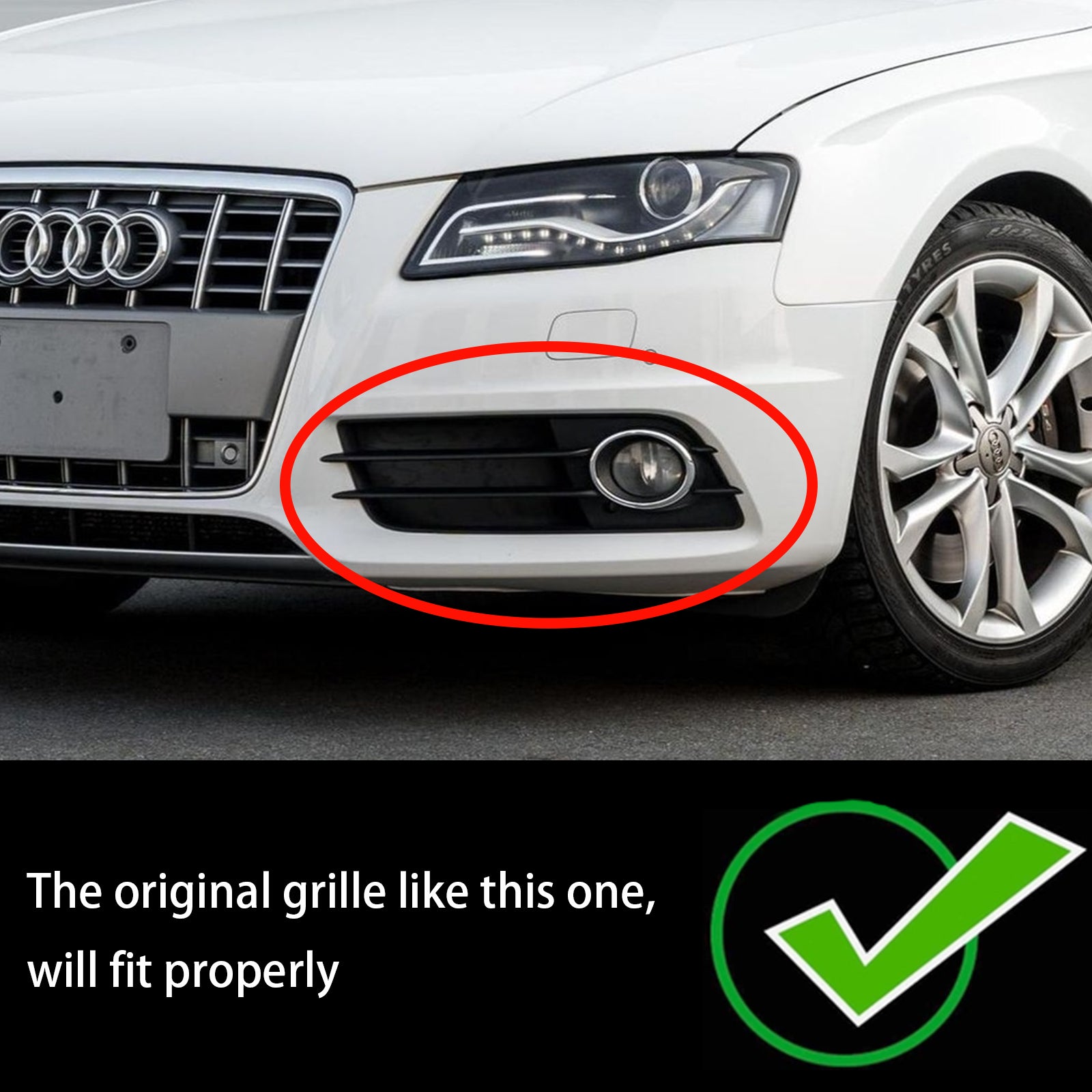 Audi 2008–2012 A4 S-Line S4 Sport Version, Waben-Stil, Nebelscheinwerfer-Kühlergrill, Stoßstange - 0