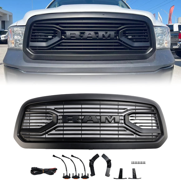Griglia paraurti anteriore nera per Dodge Ram 1500 Classic Big Horn 2019-2023 con luce a LED