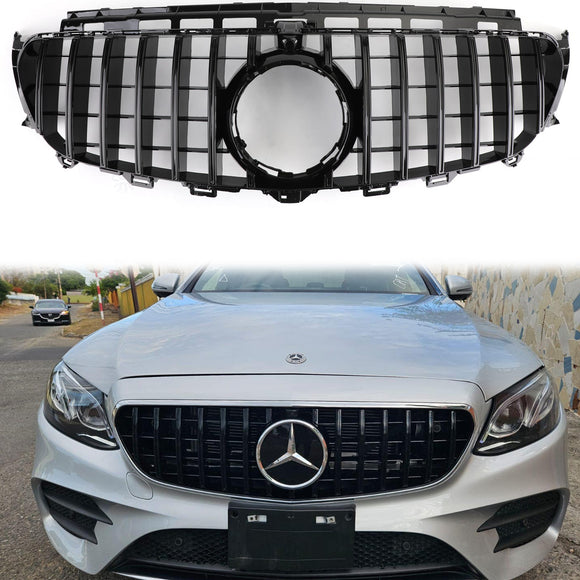 Mercedes Benz W213 E-Class 2016-2019 Front Bumper Grill GTR Style Glossy Black Grille