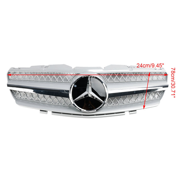 Mercedes Benz 2002-2006 R230 SL Classe SL350/500/600/SL55/65 1 Fin Star Grill noir Chrome Calandre