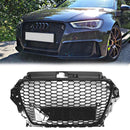 Audi A3/A3 S Line/S3 Waben-Frontgrill, schwarzer oberer Stoßfänger mit ACC-Loch, RS3-Style-Grill-27