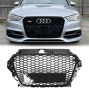 Audi A3 / A3 Sline / S3 Hoenycomb Front Grille Black Upper Bumper With ACC Hole RS3 Style Grill-29