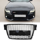 2008–2012 Audi A4/A4 Avant/S4 B8 RS4 Style Honeycomb Sport Mesh Hex Grill, glänzend schwarzer Kühlergrill-5