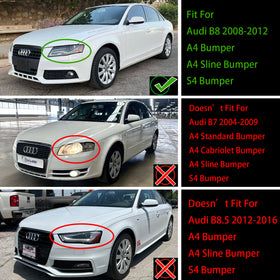 2008-2012 Audi A4 / A4 Avant / S4 B8 RS4 Style Honeycomb Sport Mesh Hex Grill Gloss Black Grille - 0