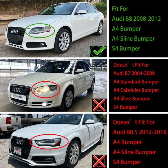 Audi 2008-2012 A4/S4 B8 Reemplazo de parrilla RS4 Estilo Honeycomb Sport Mesh Hex Grille Negro