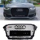 Audi A4/A4 S Line/S4 B8.5 2012 2013 2014 2015 2016 Style RS4 Calandre noire brillante en maille nid d'abeille Sport Calandre hexagonale avec emblème-40
